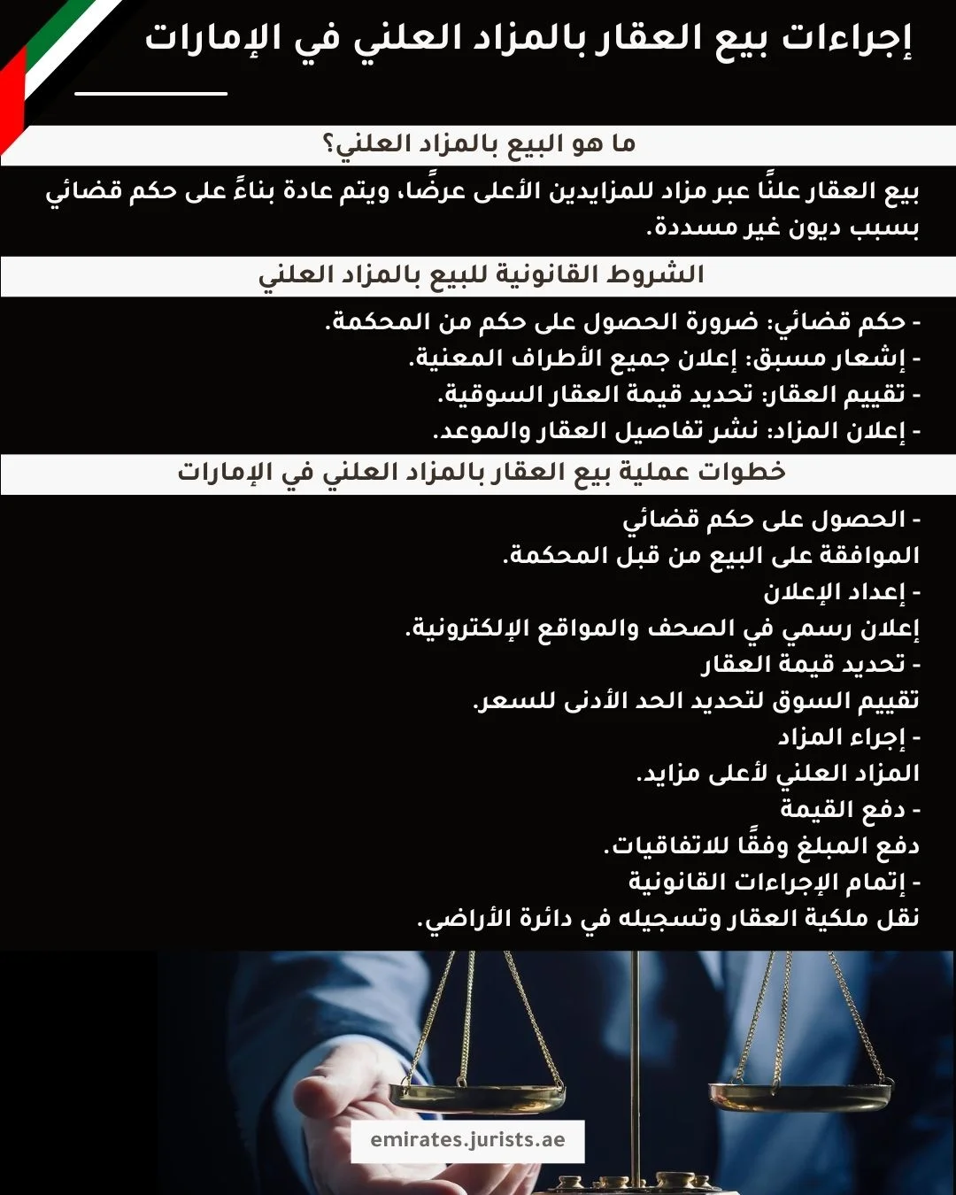 إجراءات بيع العقار بالمزاد العلني في الإمارات