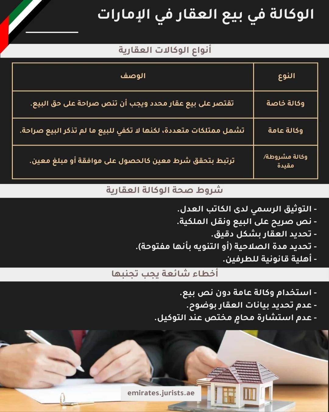 الوكالة في بيع العقار في الإمارات