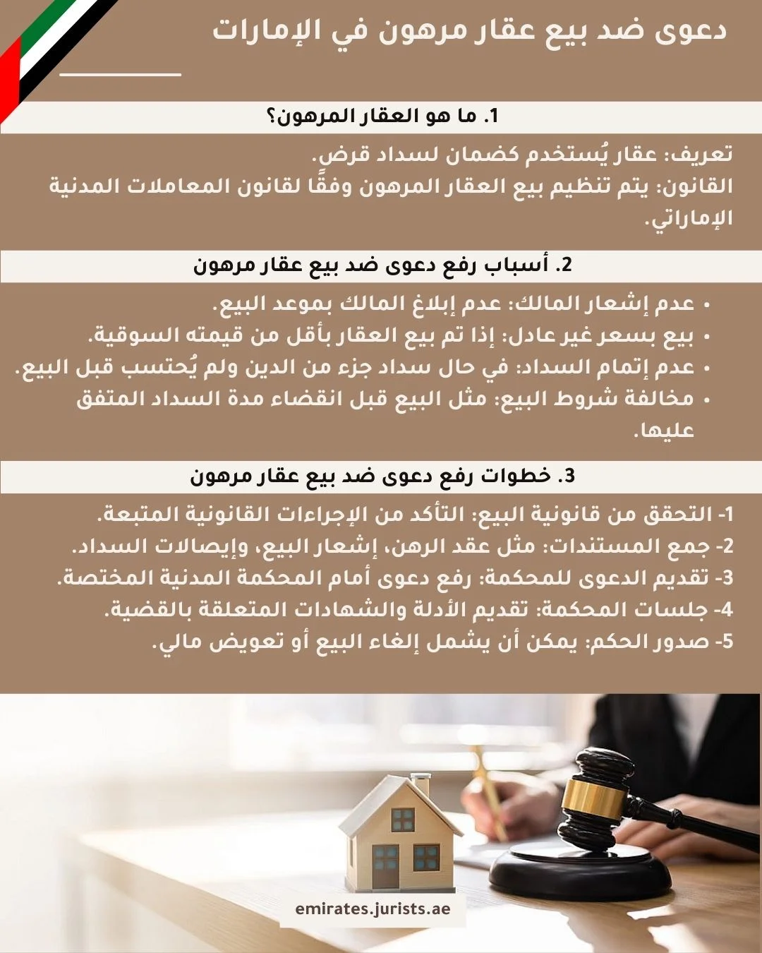 دعوى ضد بيع عقار مرهون في الإمارات